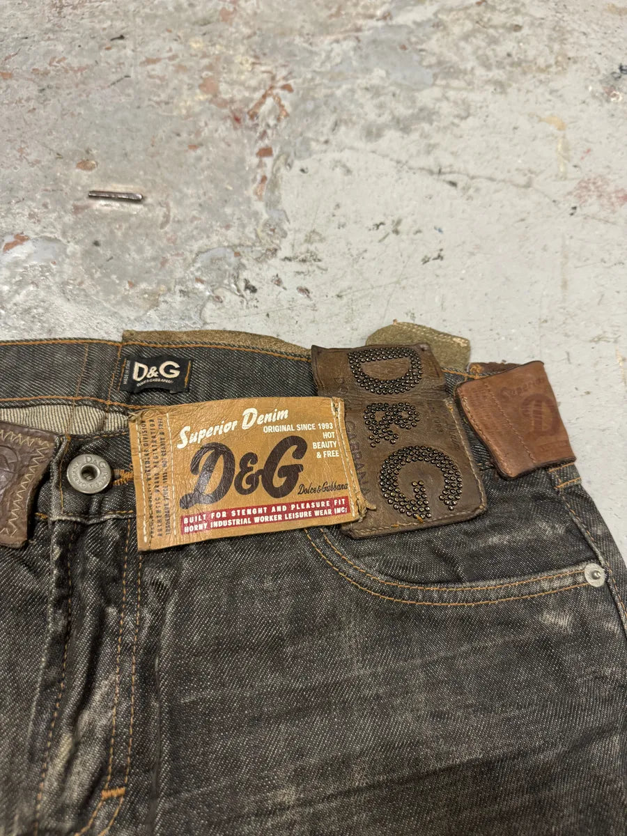AW2003 Dolce & Gabbana 10 Tags Raw Grey Denim Jeans hcTbYkZ 5