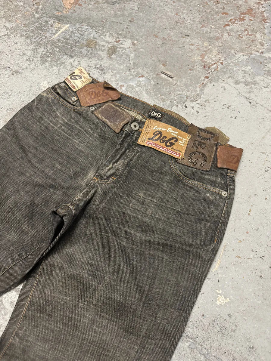 AW2003 Dolce & Gabbana 10 Tags Raw Grey Denim Jeans hcTbYkZ 6
