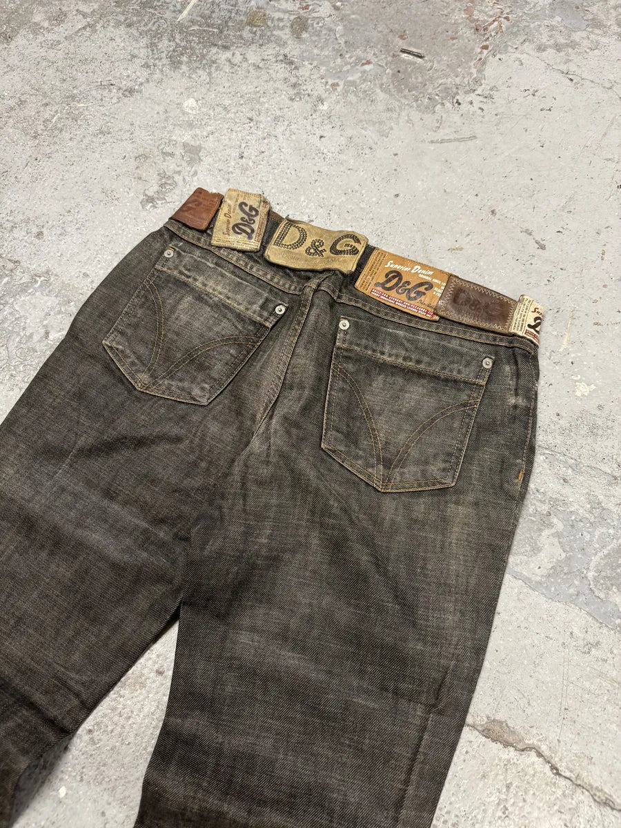 AW2003 Dolce & Gabbana 10 Tags Raw Grey Denim Jeans hcTbYkZ 7