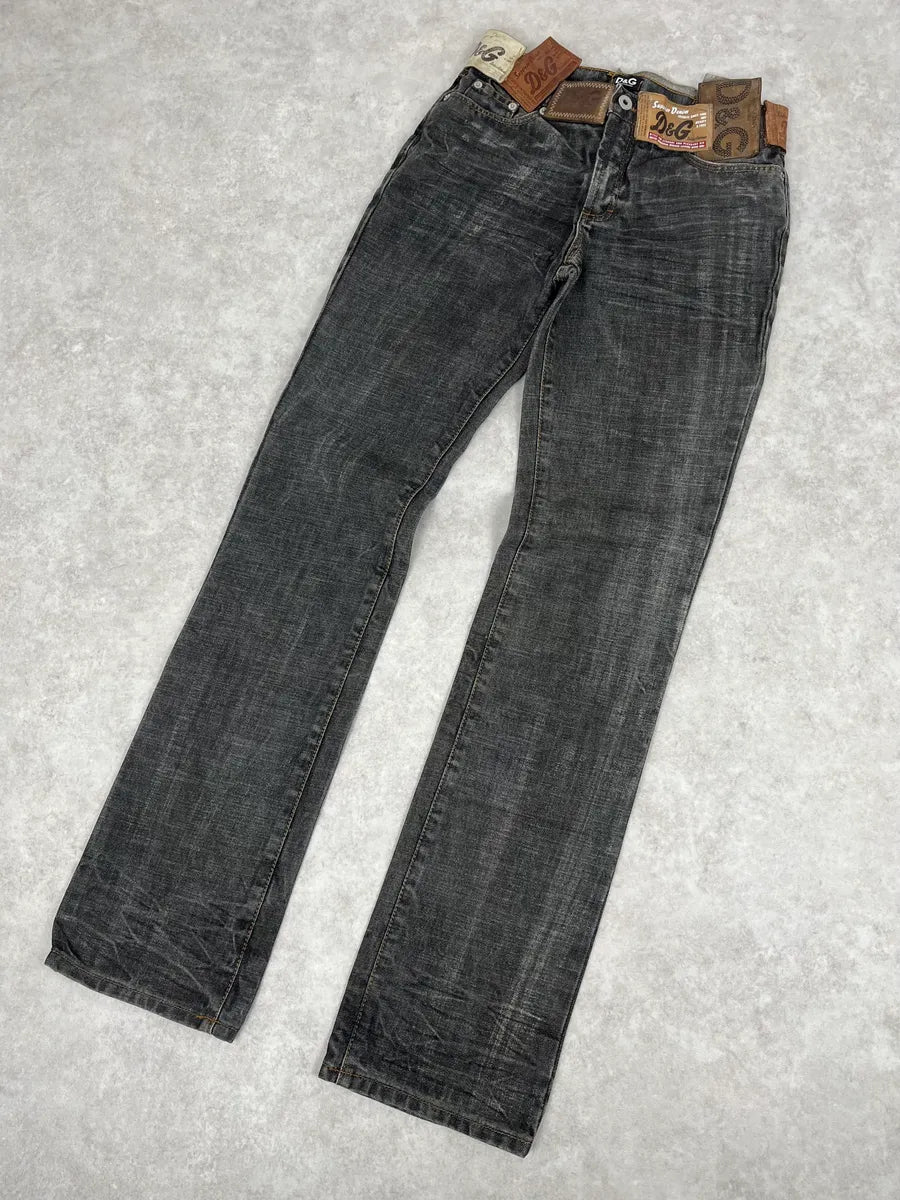 AW2003 Dolce & Gabbana 10 Tags Raw Grey Denim Jeans akFSnPe 4