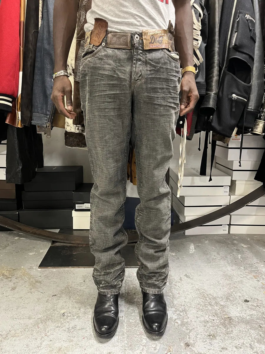 AW2003 Dolce & Gabbana 10 Tags Raw Grey Denim Jeans xDbCRPU 0