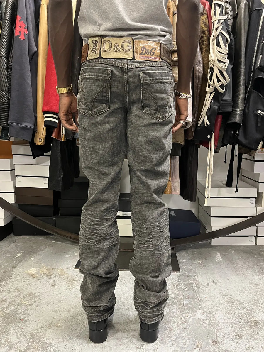 AW2003 Dolce & Gabbana 10 Tags Raw Grey Denim Jeans xDbCRPU 1