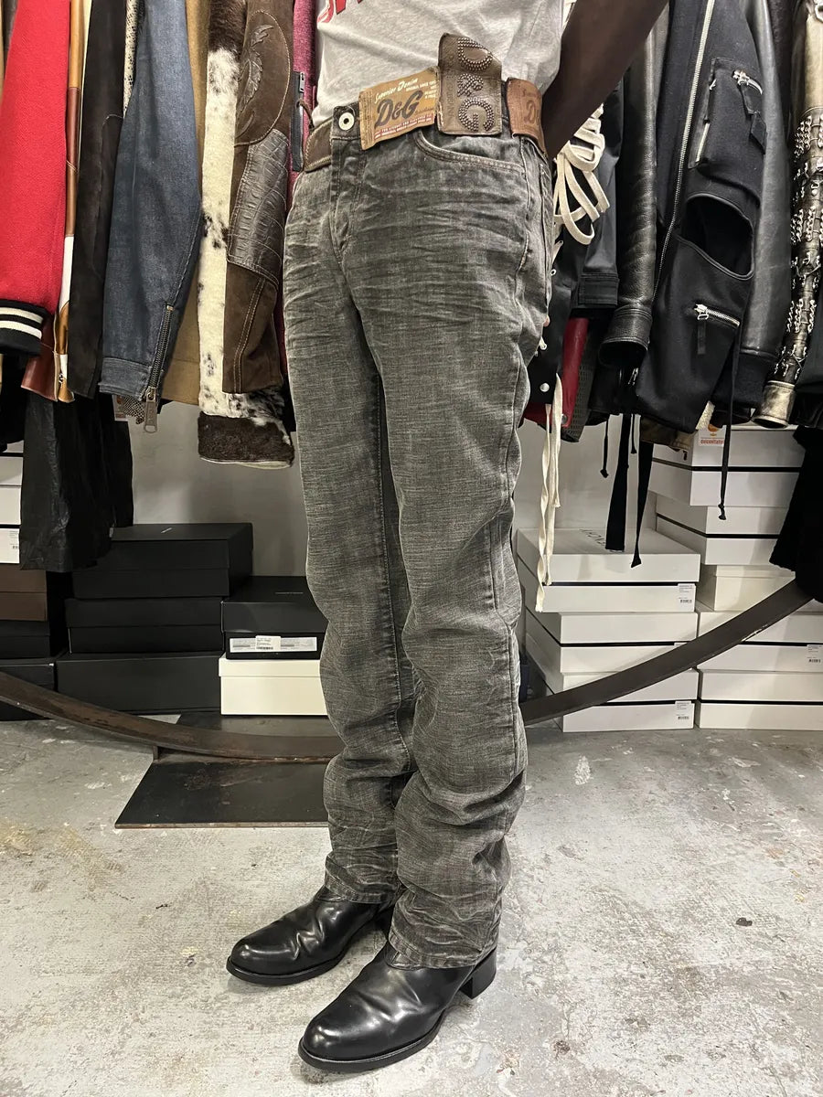 AW2003 Dolce & Gabbana 10 Tags Raw Grey Denim Jeans xDbCRPU 2