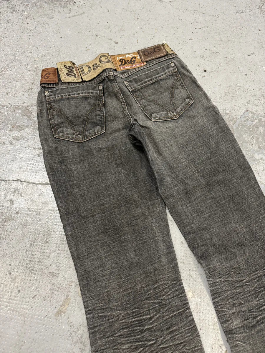 AW2003 Dolce & Gabbana 10 Tags Raw Grey Denim Jeans xDbCRPU 5