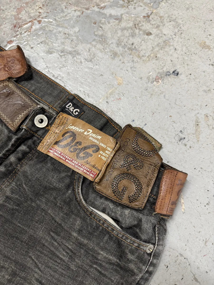 AW2003 Dolce & Gabbana 10 Tags Raw Grey Denim Jeans xDbCRPU 8