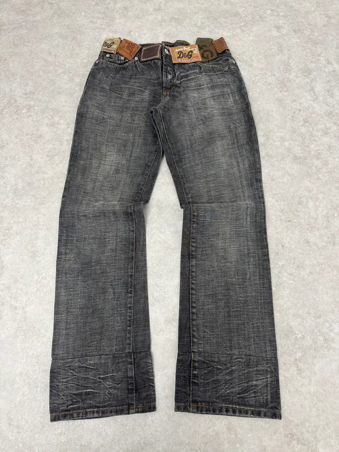 AW2003 Dolce & Gabbana 10 Tags Raw Grey Denim Jeans xUshJhk 0