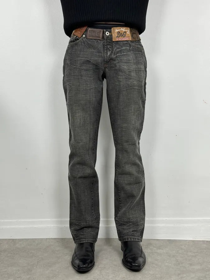 AW2003 Dolce & Gabbana 10 Tags Raw Grey Denim Jeans xUshJhk 1