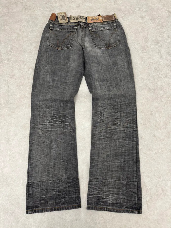 AW2003 Dolce & Gabbana 10 Tags Raw Grey Denim Jeans xUshJhk 2