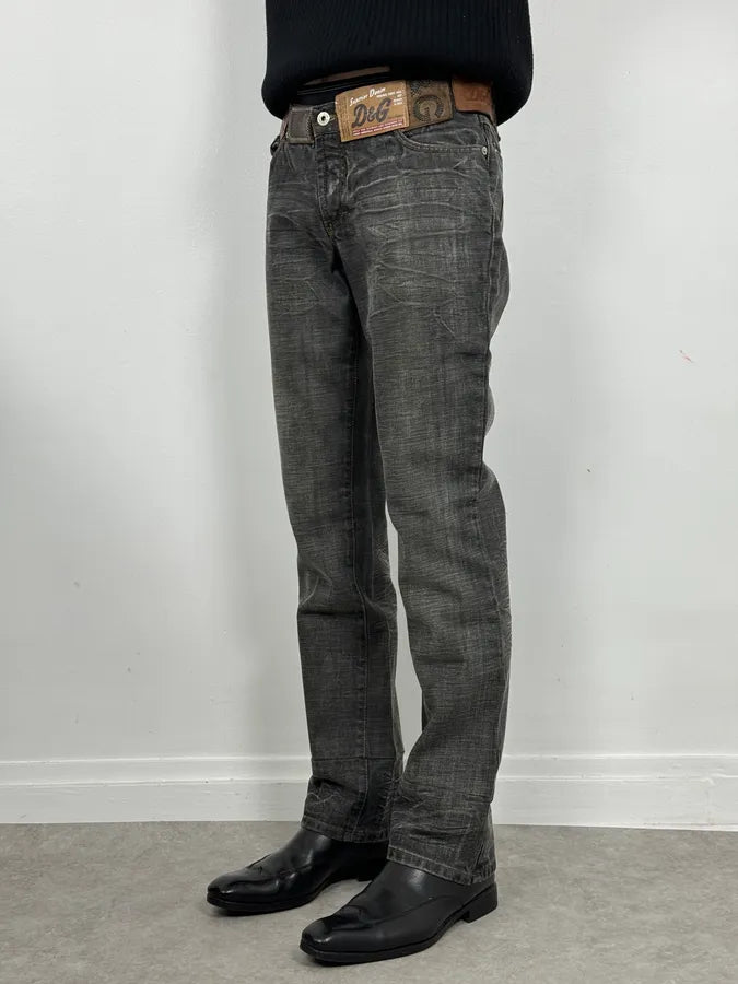 AW2003 Dolce & Gabbana 10 Tags Raw Grey Denim Jeans xUshJhk 3