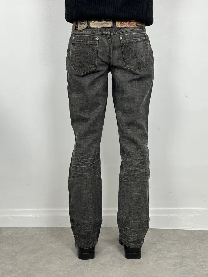 AW2003 Dolce & Gabbana 10 Tags Raw Grey Denim Jeans xUshJhk 4