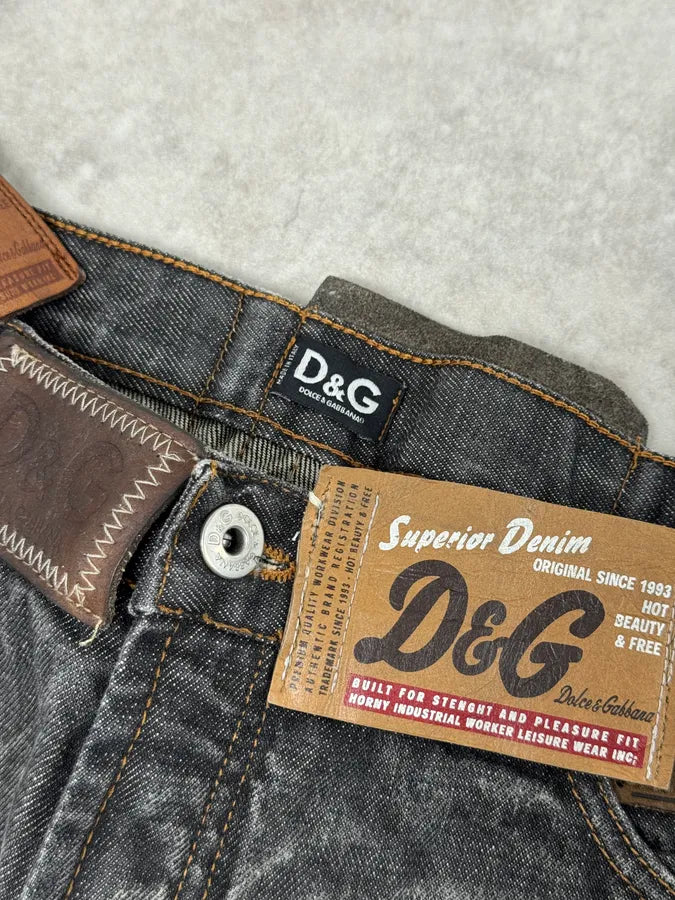 AW2003 Dolce & Gabbana 10 Tags Raw Grey Denim Jeans xUshJhk 8