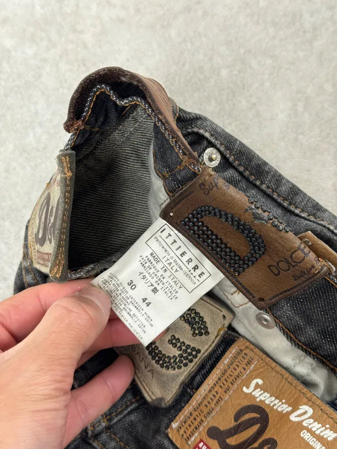 AW2003 Dolce & Gabbana 10 Tags Raw Grey Denim Jeans xUshJhk 9