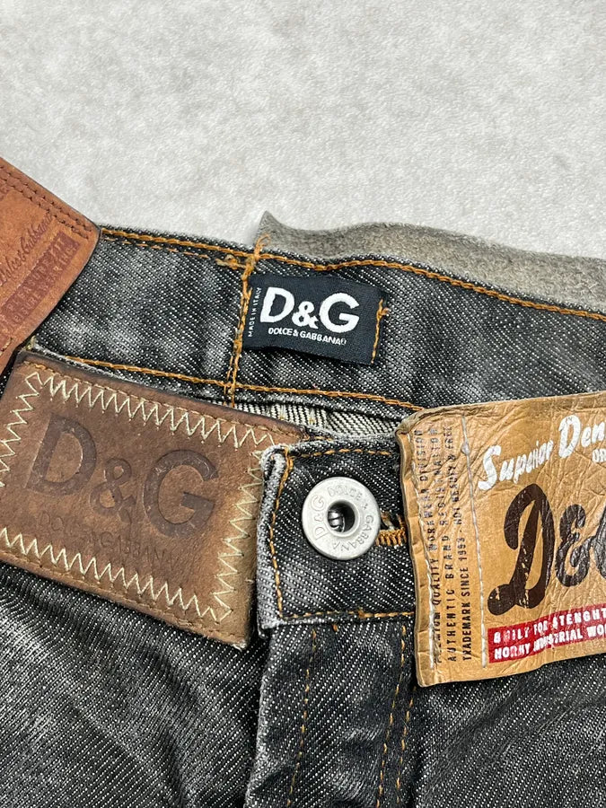 AW2003 Dolce & Gabbana 10 Tags Raw Grey Denim Jeans akFSnPe 11