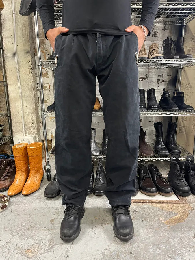 AW2003 Dolce & Gabbana Anatomic Black Zips Pants OVFPTJt 1