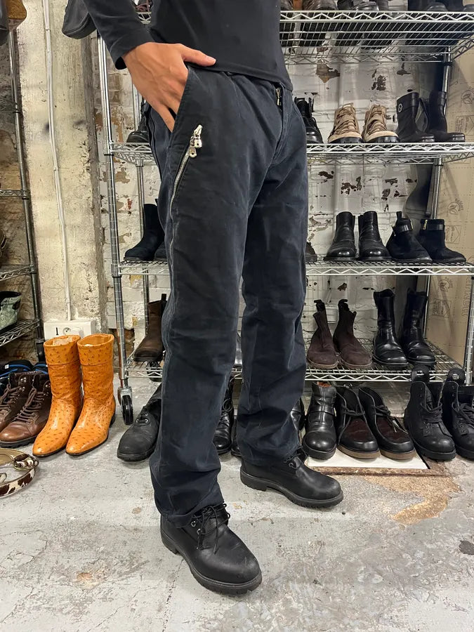 AW2003 Dolce & Gabbana Anatomic Black Zips Pants OVFPTJt 3