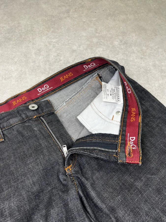 AW2003 Dolce & Gabbana Ankle Zip Dark Grey Denim Jeans nYbADkl 10