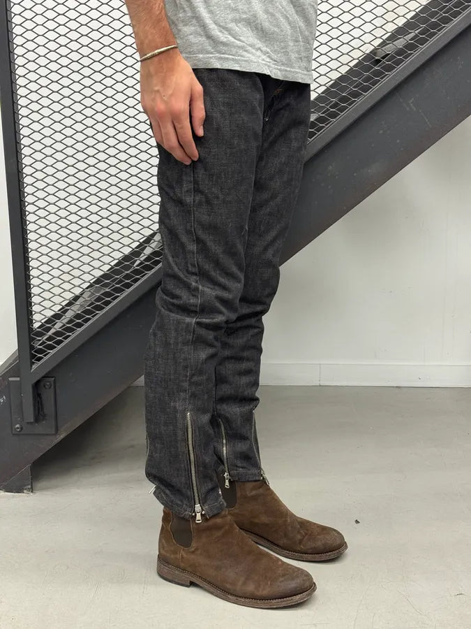 AW2003 Dolce & Gabbana Ankle Zip Dark Grey Denim Jeans nYbADkl 2