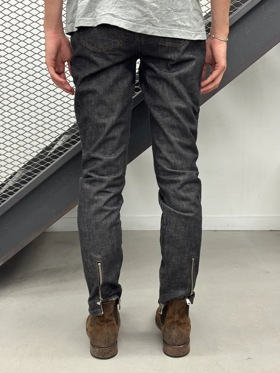 AW2003 Dolce & Gabbana Ankle Zip Dark Grey Denim Jeans nYbADkl 3