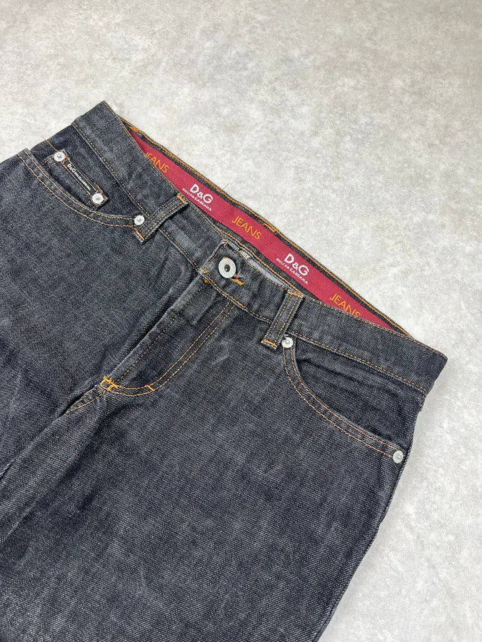 AW2003 Dolce & Gabbana Ankle Zip Dark Grey Denim Jeans nYbADkl 5