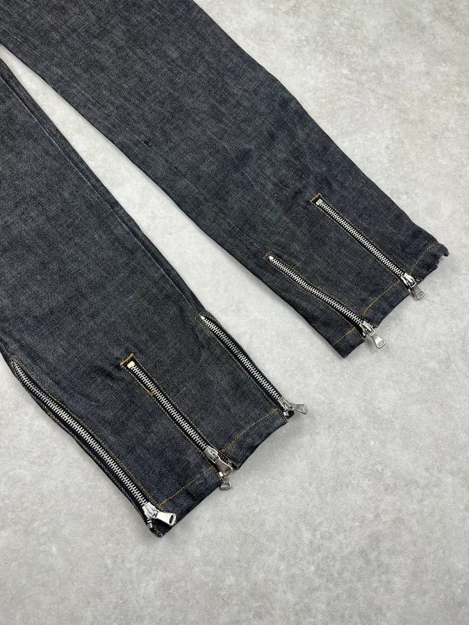 AW2003 Dolce & Gabbana Ankle Zip Dark Grey Denim Jeans nYbADkl 6