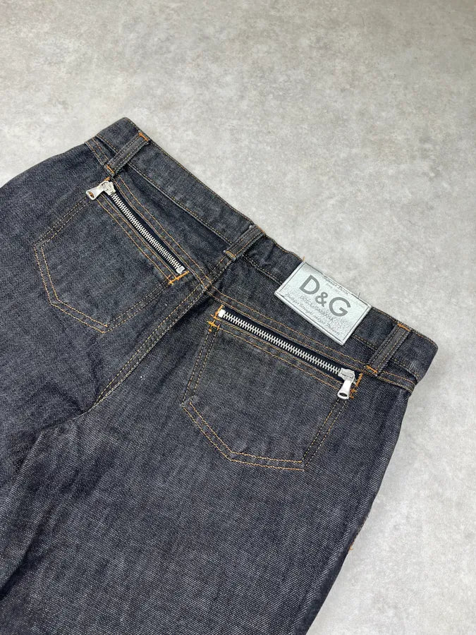 AW2003 Dolce & Gabbana Ankle Zip Dark Grey Denim Jeans nYbADkl 8