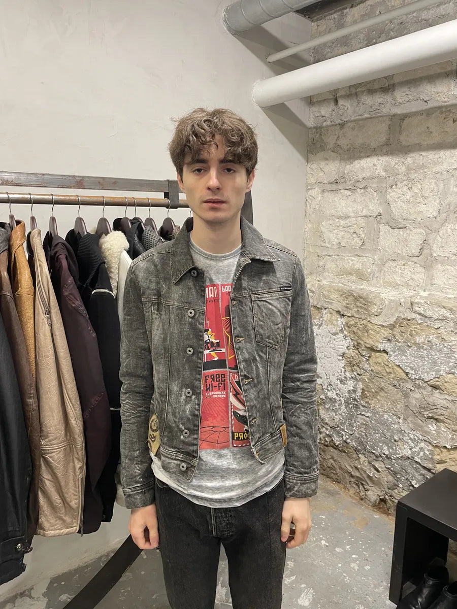 AW2003 Dolce & Gabbana Archive Tags Grey Raw Denim Jacket (XS/S) 2