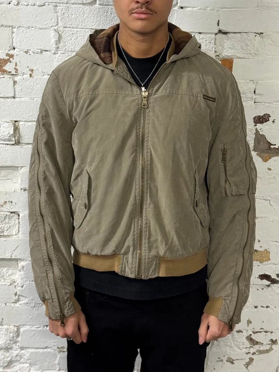 AW2003 Dolce & Gabbana Arm Zip Beige Hooded Bomber Jacket rXNNQdk 1