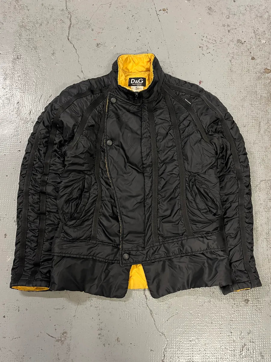 AW2003 Dolce & Gabbana Astro Black & Yellow Puffer Jacket JDZYVLa 0