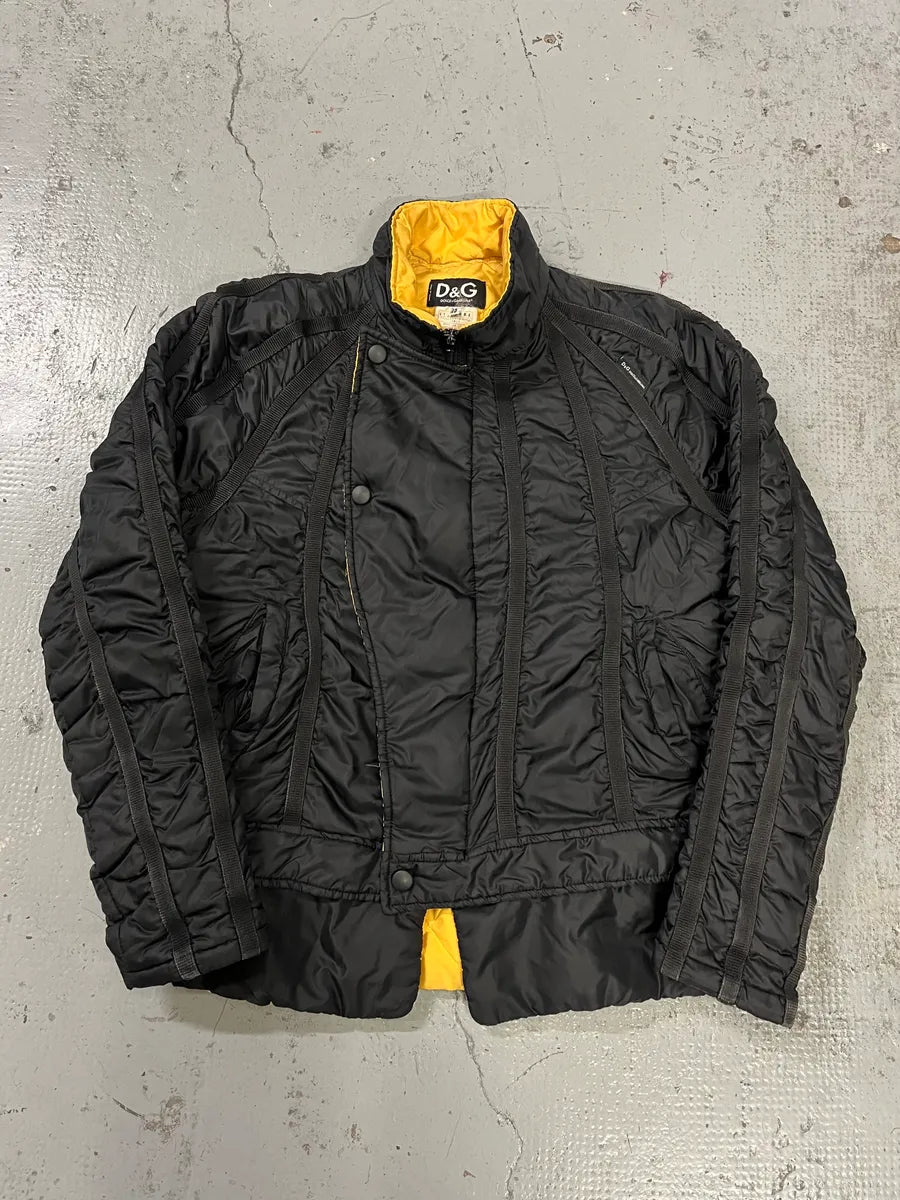 AW2003 Dolce & Gabbana Astro Black & Yellow Puffer Jacket JDZYVLa 4