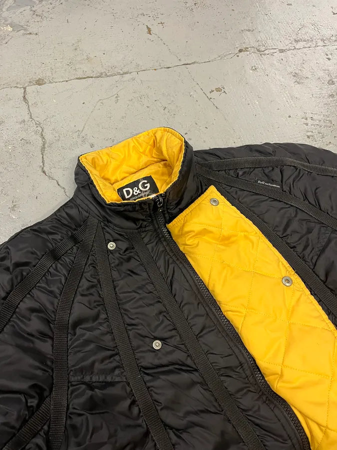 AW2003 Dolce & Gabbana Astro Black & Yellow Puffer Jacket JDZYVLa 8