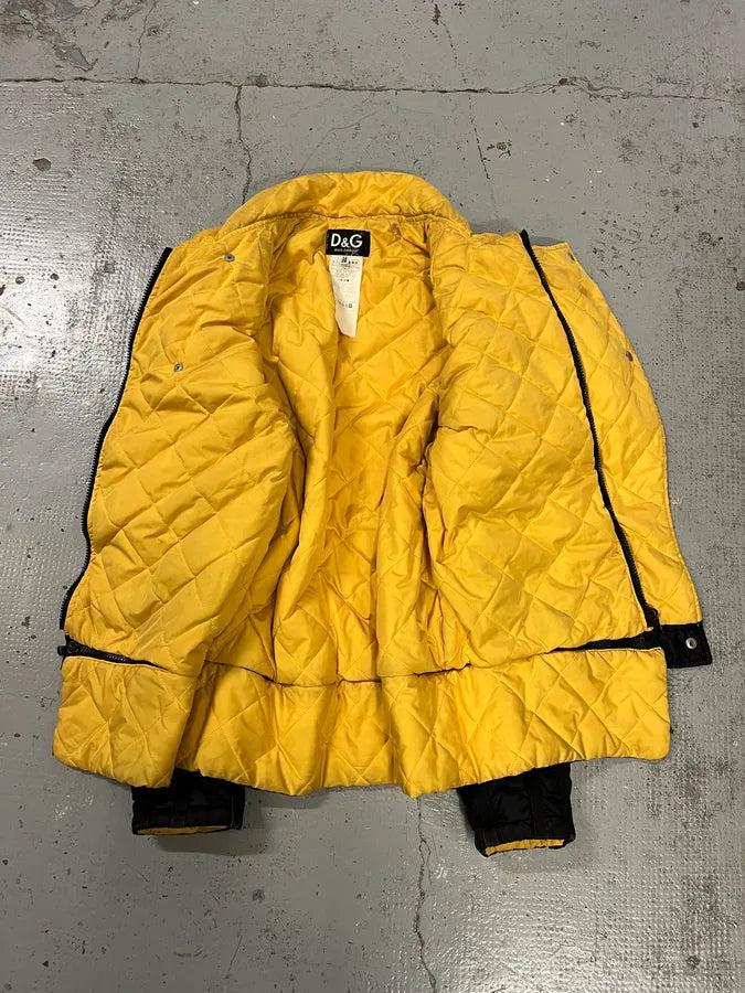 AW2003 Dolce & Gabbana Astro Black & Yellow Puffer Jacket JDZYVLa 9