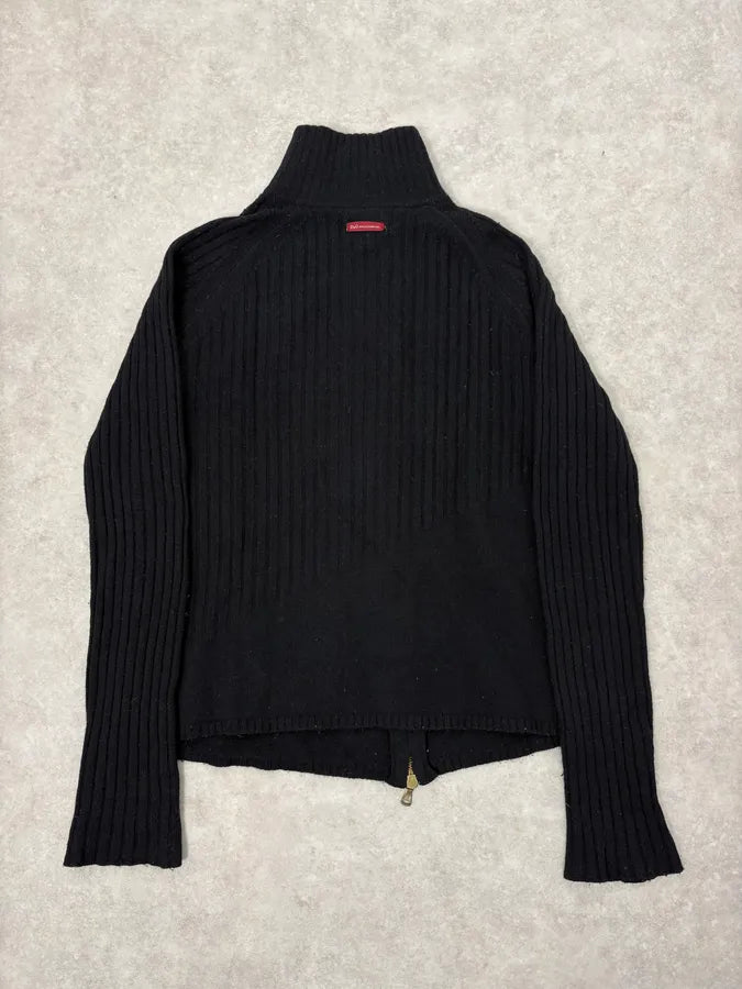 AW2003 Dolce & Gabbana Asymmetrical Navy Zip-up Sweater xgDUiNr 5