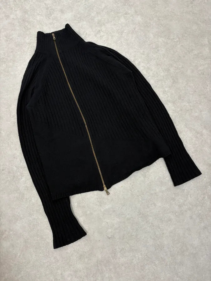 AW2003 Dolce & Gabbana Asymmetrical Navy Zip-up Sweater xgDUiNr 3