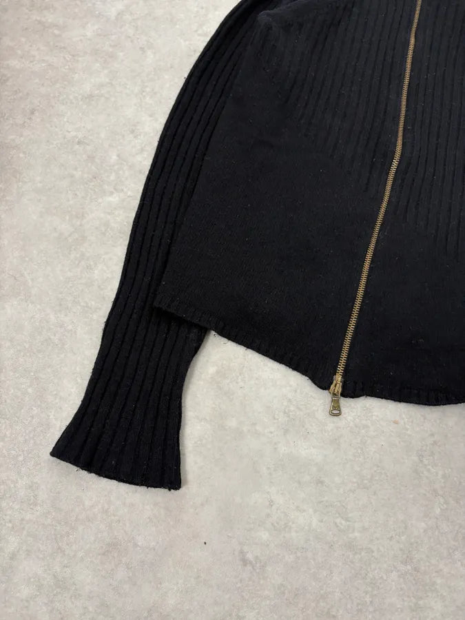 AW2003 Dolce & Gabbana Asymmetrical Navy Zip-up Sweater xgDUiNr 6