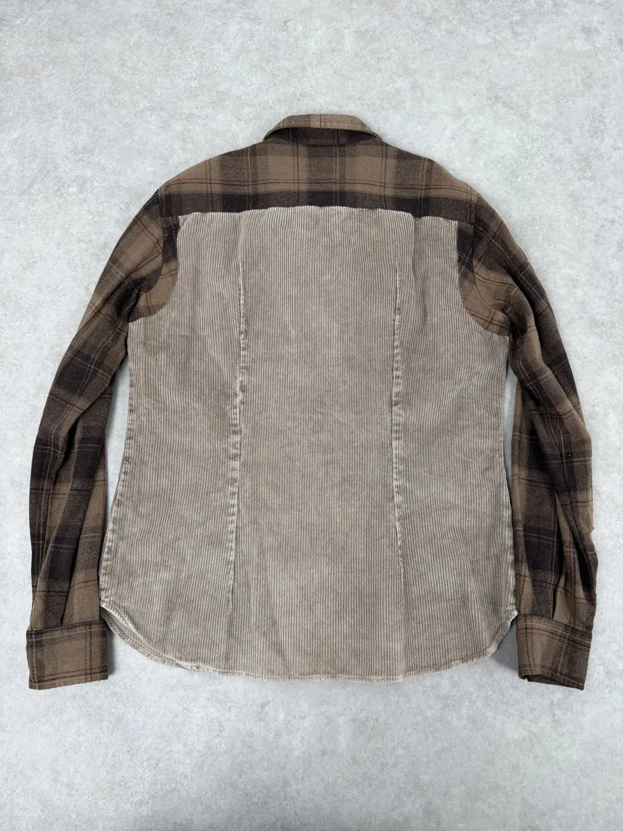 AW2003 Dolce & Gabbana Beige & Brown Checkered Shirt KWrPVMp 1