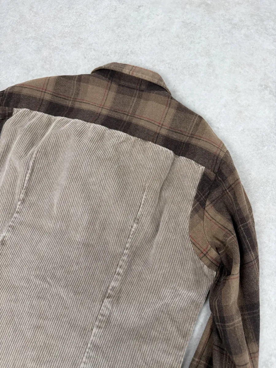 AW2003 Dolce & Gabbana Beige & Brown Checkered Shirt KWrPVMp 4