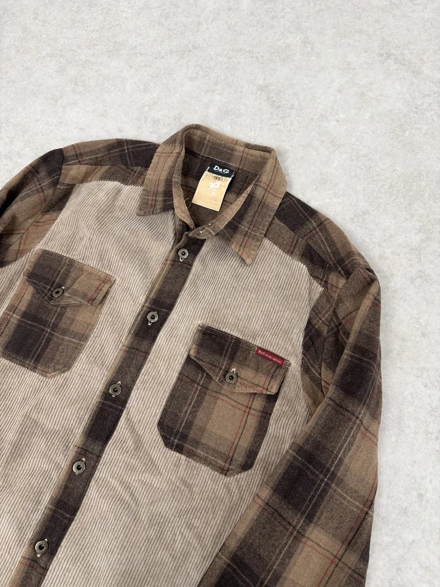 AW2003 Dolce & Gabbana Beige & Brown Checkered Shirt KWrPVMp 7