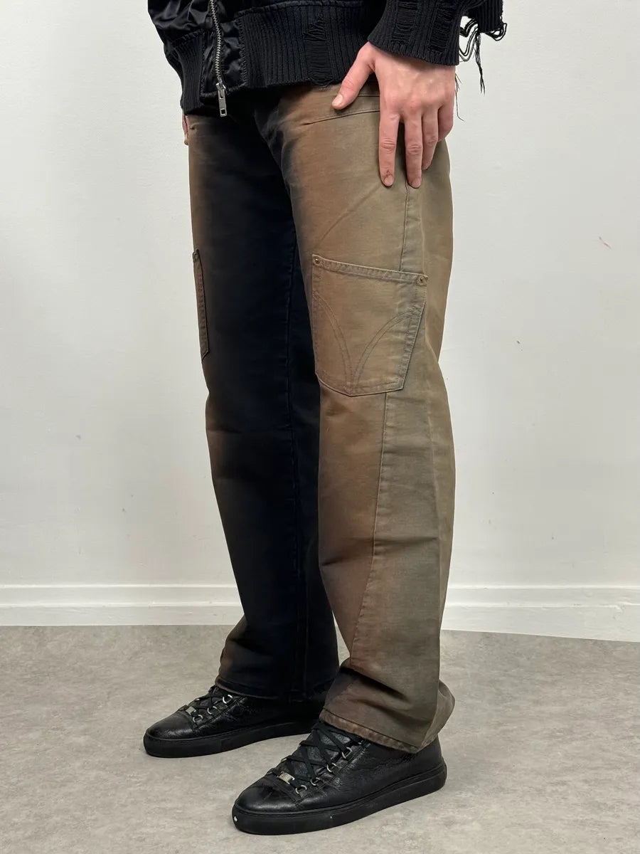 AW2003 Dolce & Gabbana Black & Beige Faded Cargo Pants znnTzAa 2