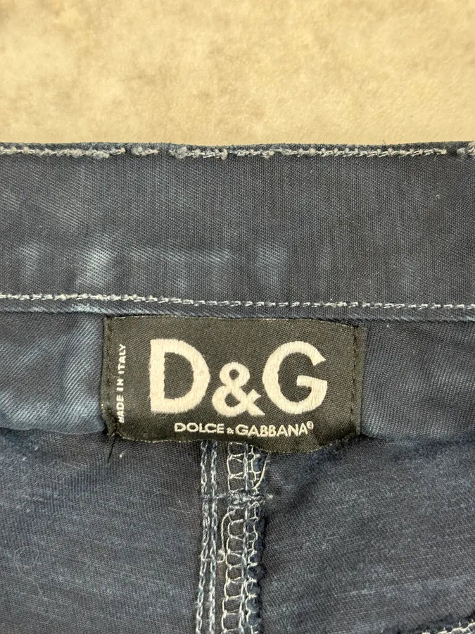 AW2003 Dolce & Gabbana Black & Beige Faded Cargo Pants znnTzAa 12