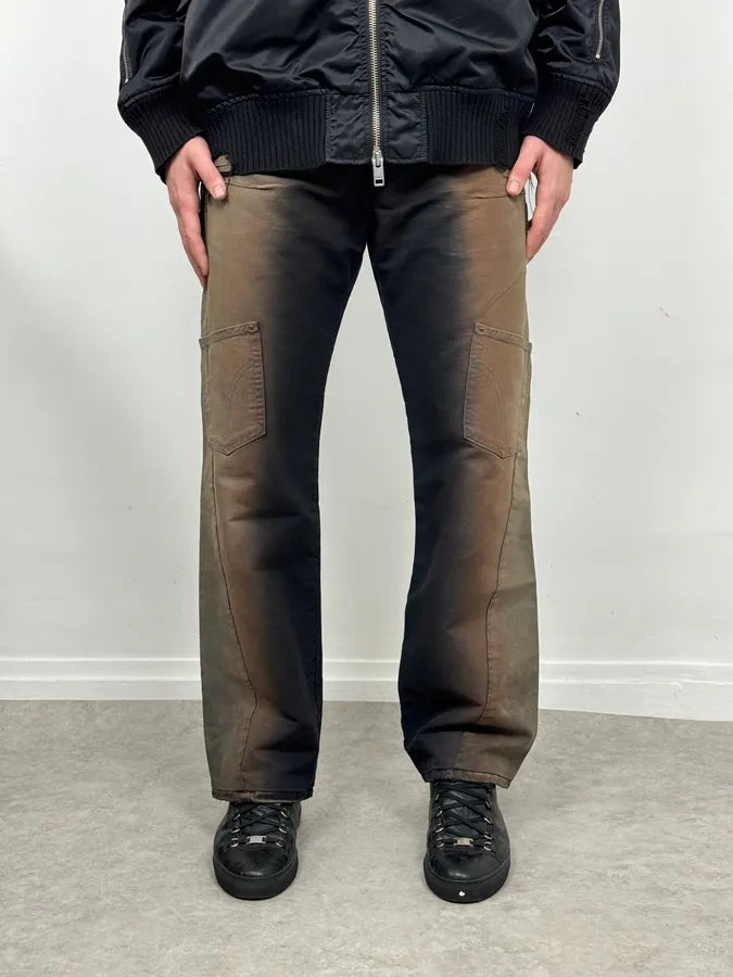 AW2003 Dolce & Gabbana Black & Beige Faded Cargo Pants znnTzAa 1