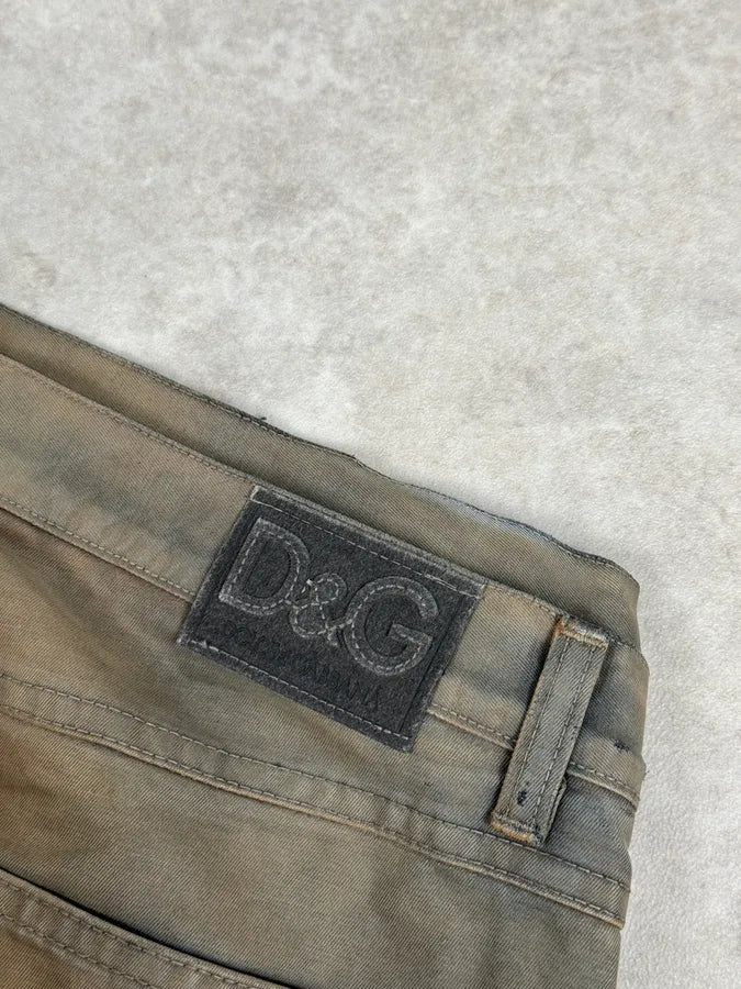 AW2003 Dolce & Gabbana Black & Beige Faded Cargo Pants znnTzAa 11