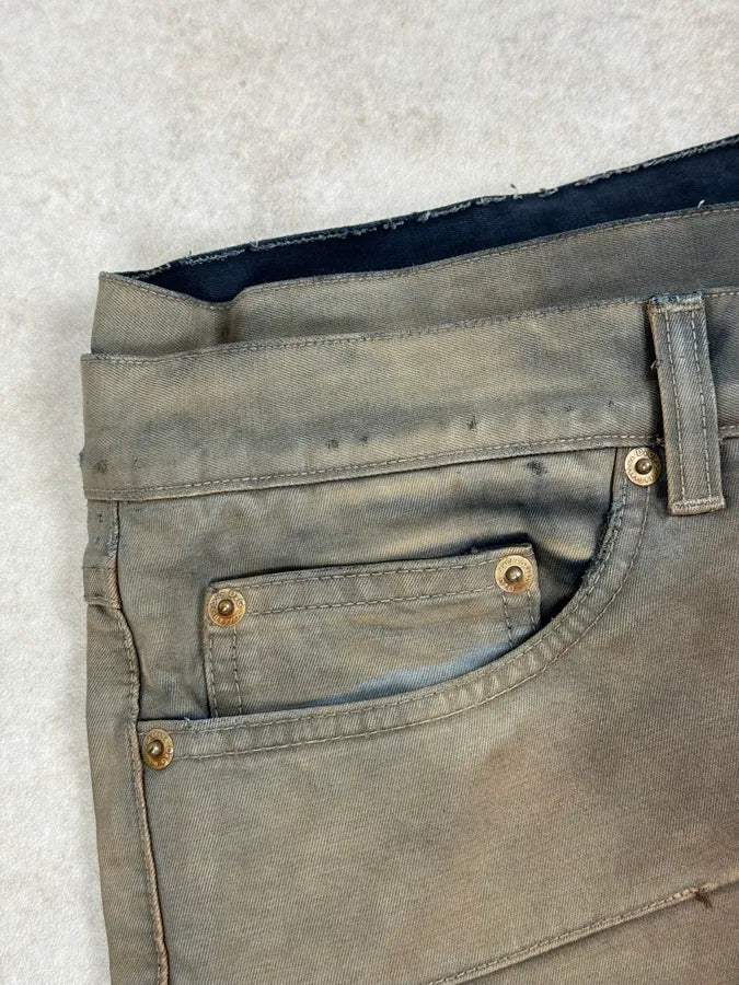 AW2003 Dolce & Gabbana Black & Beige Faded Cargo Pants znnTzAa 8