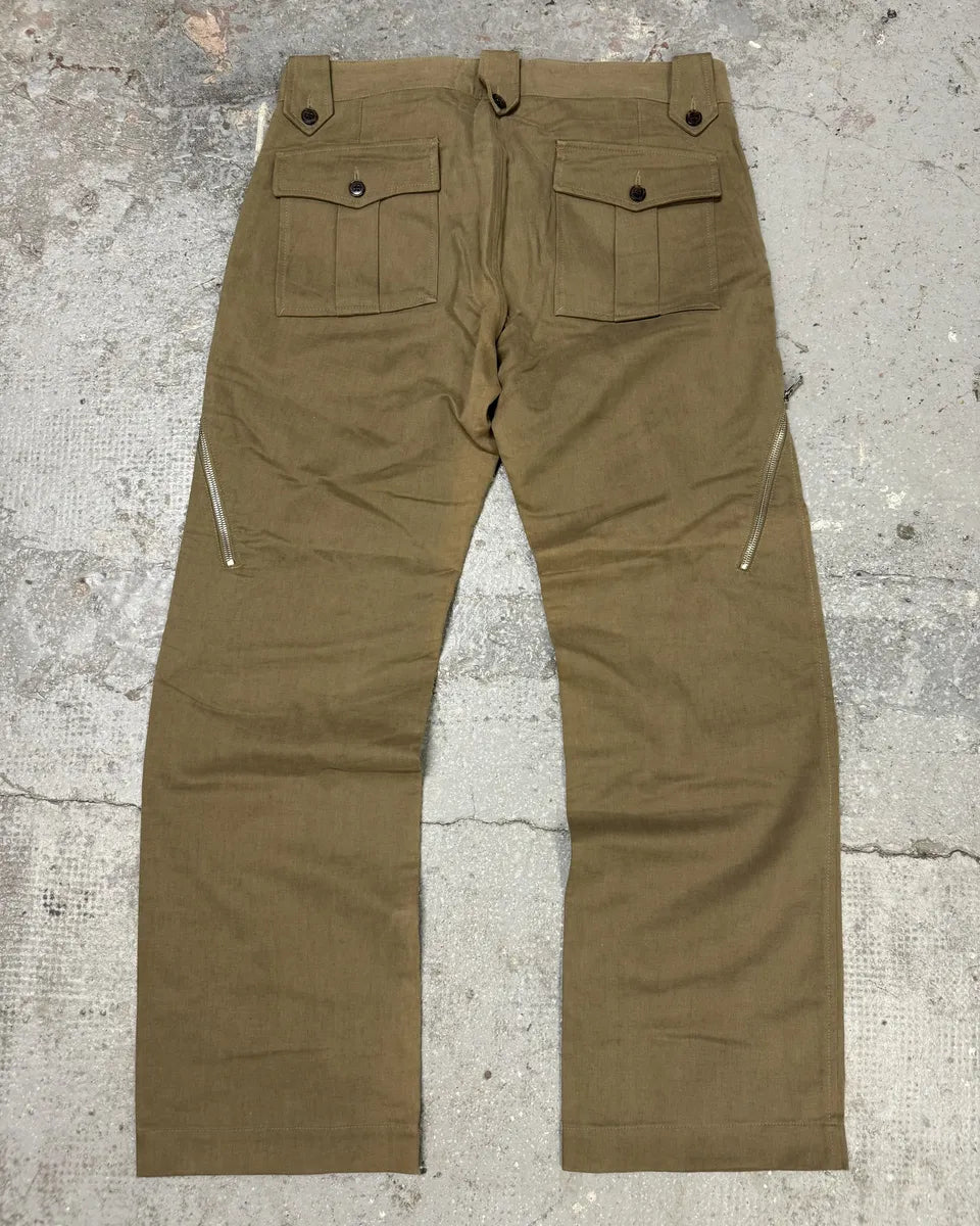 AW2003 Dolce & Gabbana Beige Anatomic Zip Relaxed Cozy Pants (M) 4