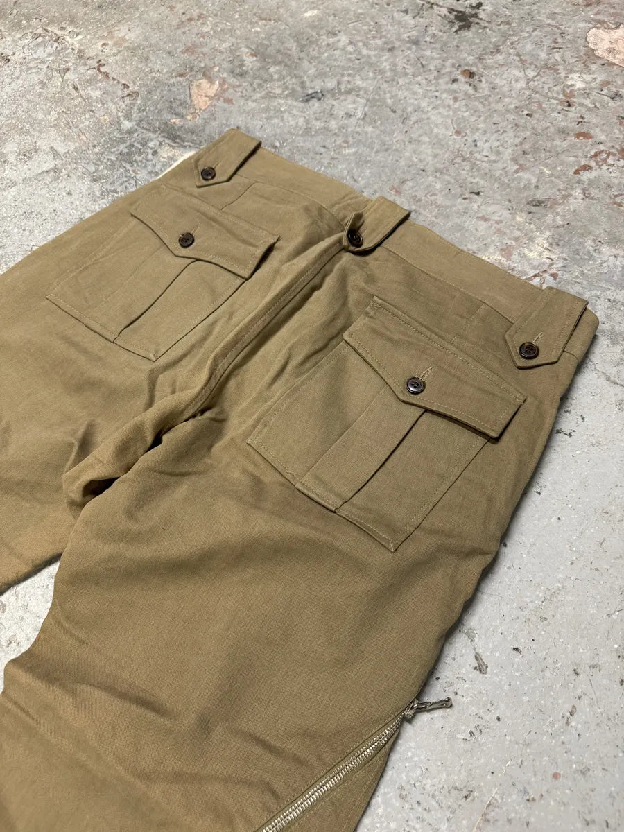 AW2003 Dolce & Gabbana Beige Anatomic Zip Relaxed Cozy Pants (M) 5