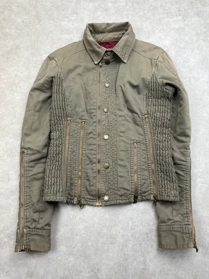 AW2003 Dolce & Gabbana Green Multi-Zip Military Jacket RrNkkTg 2