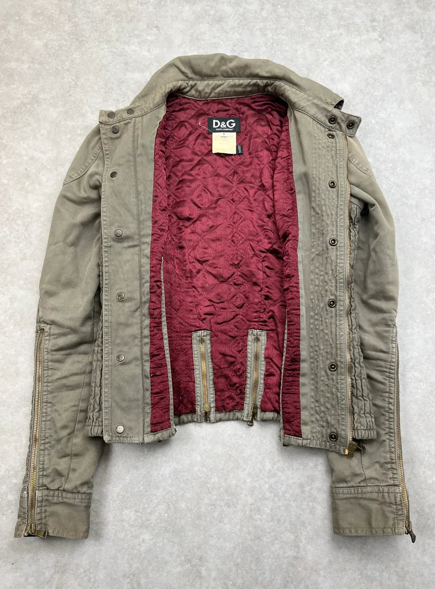 AW2003 Dolce & Gabbana Green Multi-Zip Military Jacket RrNkkTg 4