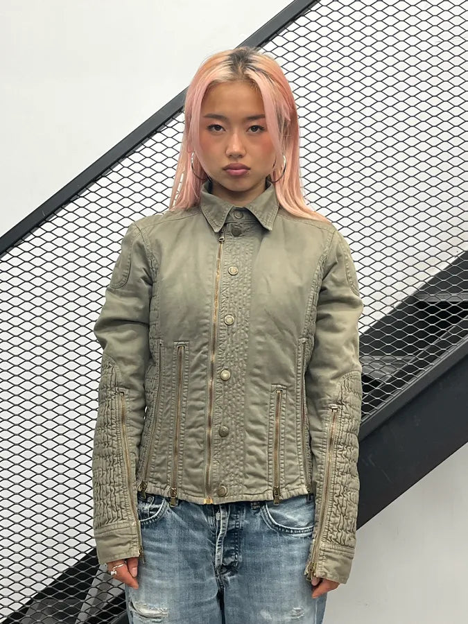 AW2003 Dolce & Gabbana Green Multi-Zip Military Jacket RrNkkTg 0