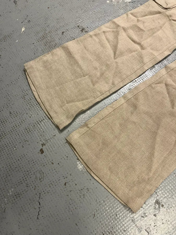 AW2003 Dolce & Gabbana Beige Linen Cargo Pants CvMUxAp 6