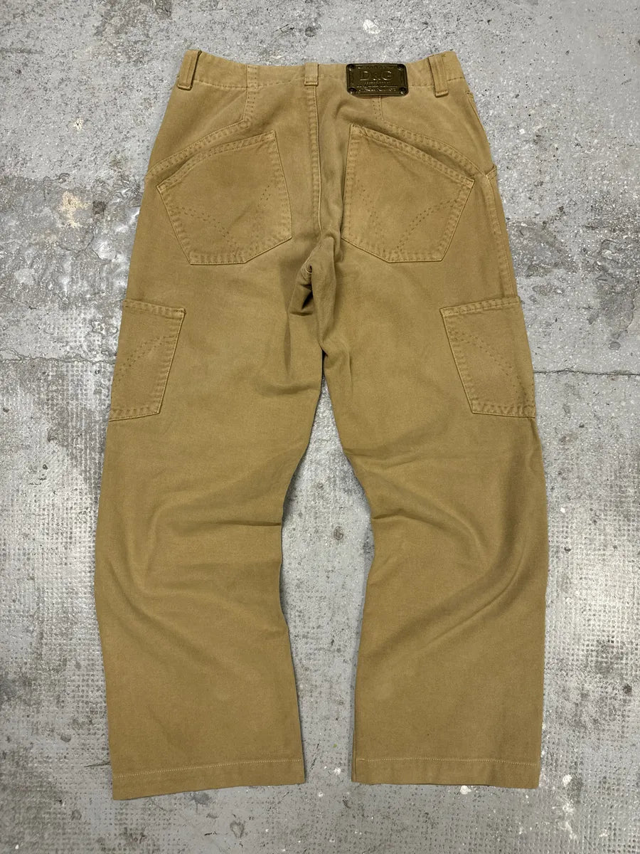 AW2003 Dolce & Gabbana Beige Multi Pockets Cargo Pants (S) HmIHbQd 4