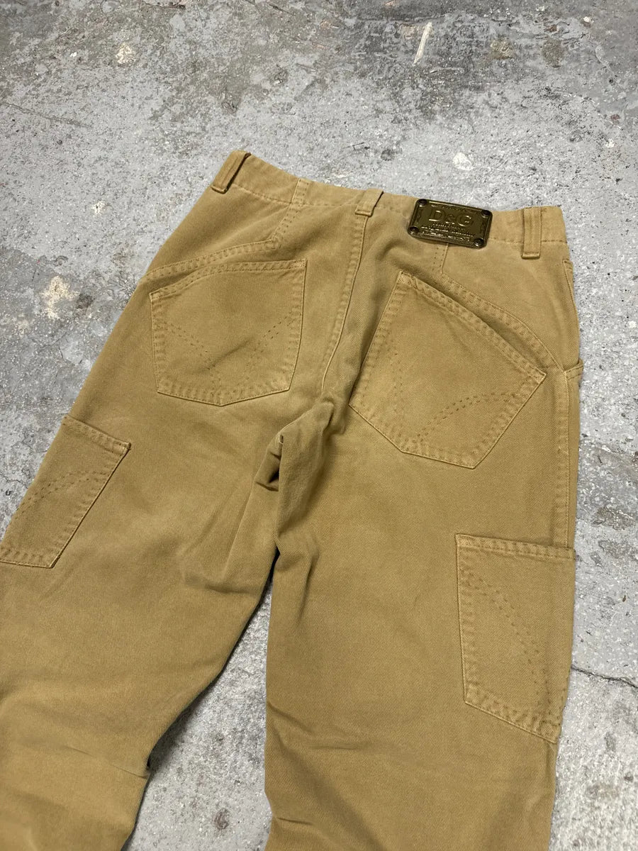 AW2003 Dolce & Gabbana Beige Multi Pockets Cargo Pants (S) HmIHbQd 8